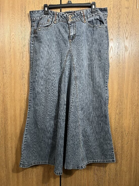 Rewind Dresses & Skirts - Vintage Y2K Rewind Low-Rise Denim Mermaid Flare Maxi Skirt